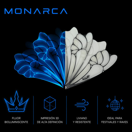 Abanico Bioluminiscente MDQ3D® | Monarca